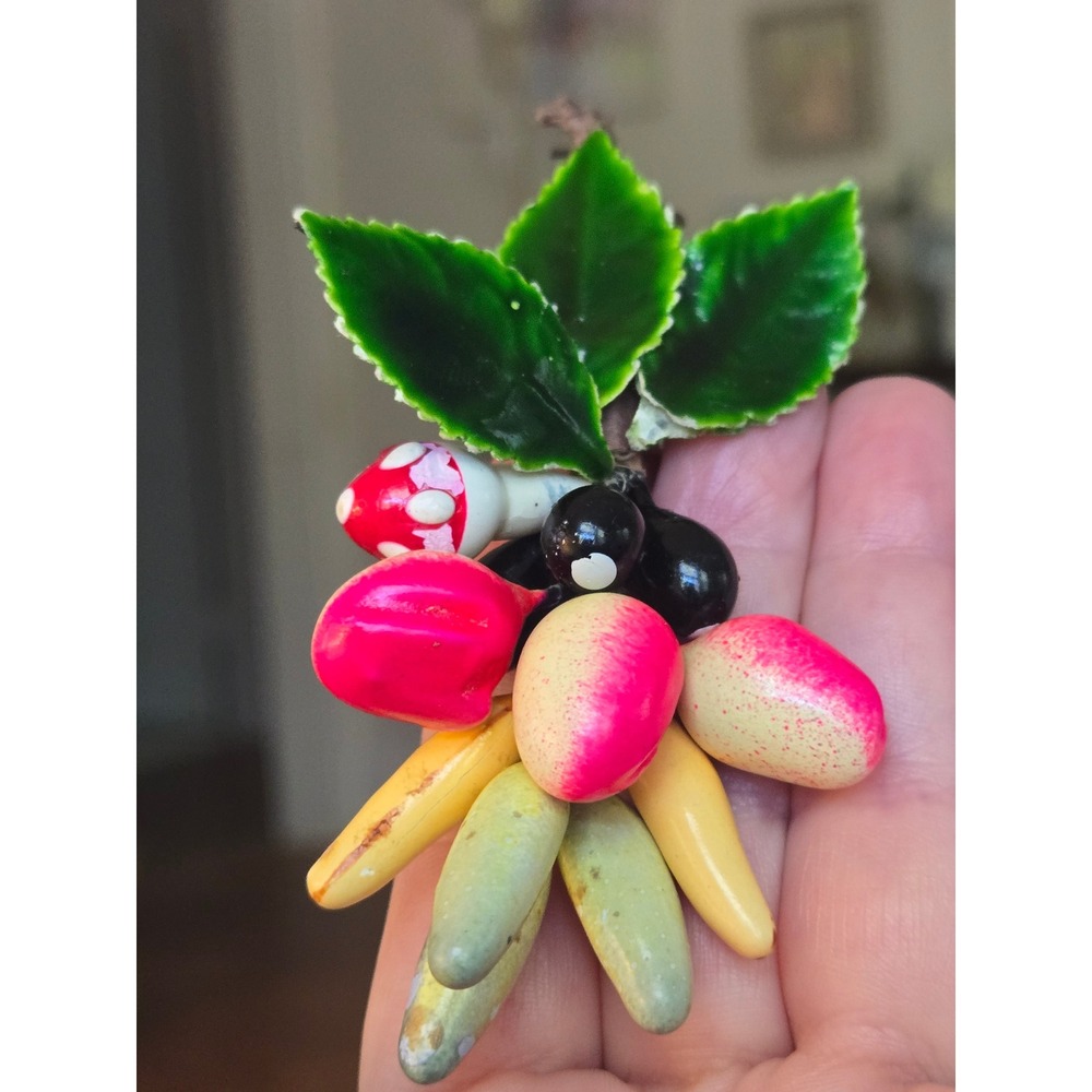 Carmen Miranda Style Fruit Salad Brooch Collectible 1930s Vintage